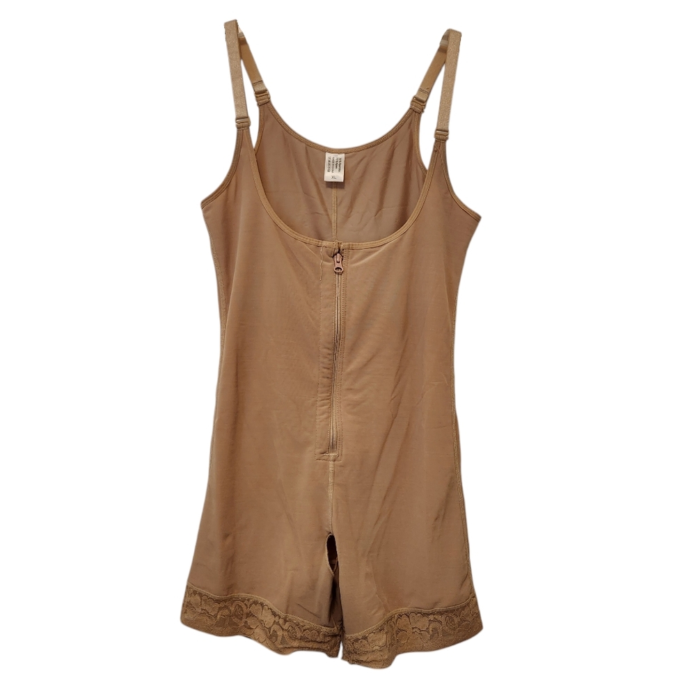 Shapewear Womens Tummy Control Open Bust Bodysuit Beige Size XL PRE-OWNED